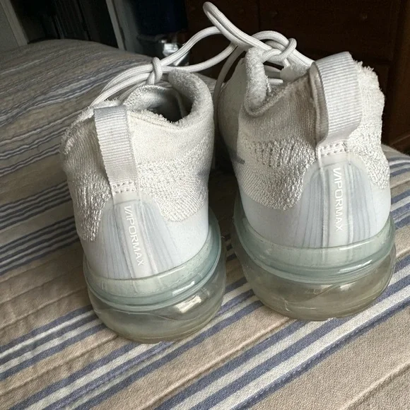 Nike White and Platinum VaporMax Athletic Shoes - Picture 2 of 12